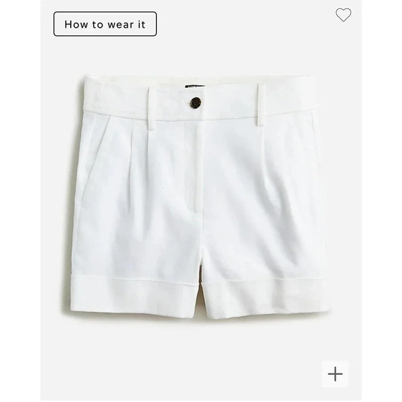 J crew Cuffed high-rise suit short in stretch linen blend - Picture 4 of 8